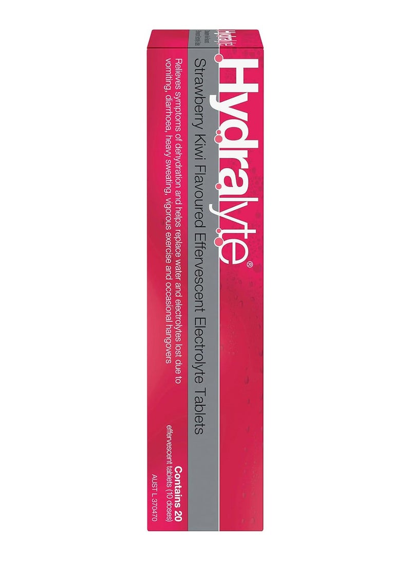 Hydralyte Effervescent Electrolyte Tablet Strawberry Kiwi Flavoured 20 Servings - Image 3